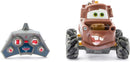 Carrinho de Controle Remoto Oficial do Tow Mater com Giro de 360° e Efeito de Fumaça com Luzes